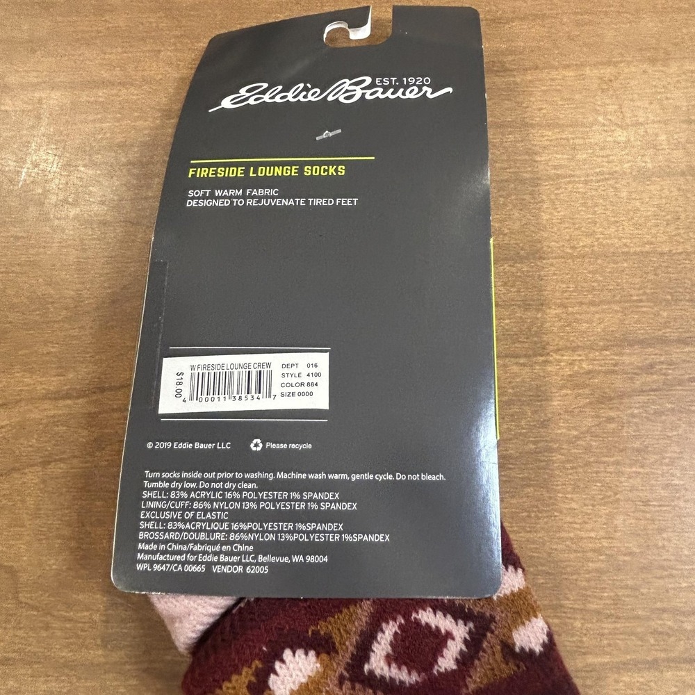 Eddie Bauer Fireside Lounge Crew Socks Womens One Size Multicolor Grip Lot 3 - Picture 3 of 7